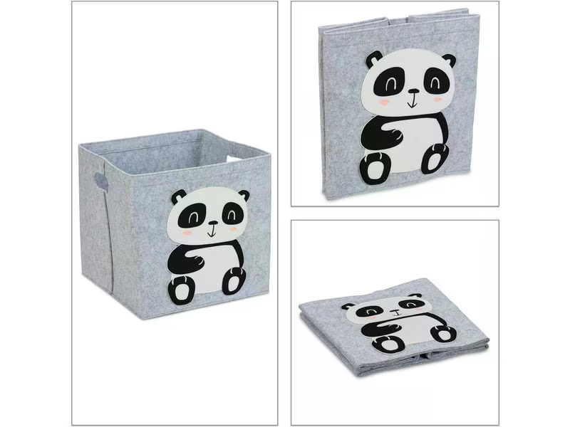 relaxdays Spielzeugkorb Panda