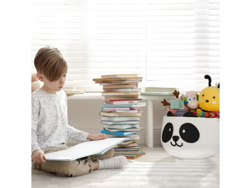 relaxdays Spielzeugkorb Filz Panda