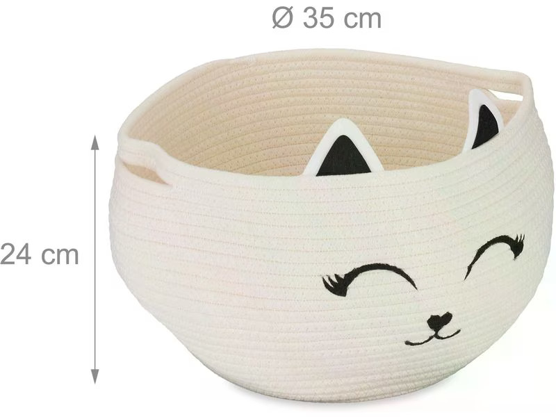 relaxdays Spielzeugkorb Filz Katze