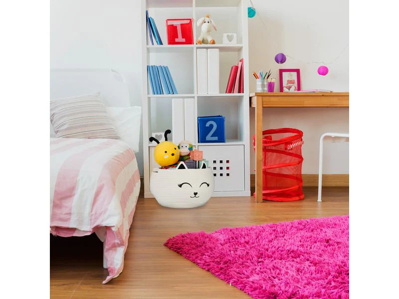 relaxdays Spielzeugkorb Filz Katze