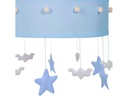 relaxdays Hängelampe Himmel Grau/Hellblau/Weiss