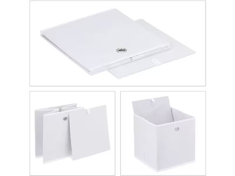 relaxdays Aufbewahrungsbox 4er Set Weiss