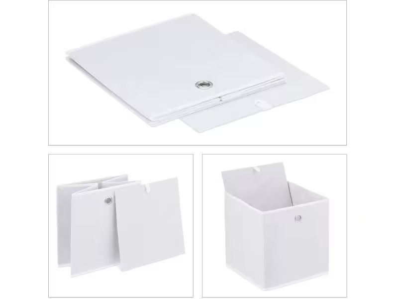 relaxdays Aufbewahrungsbox 4er Set Weiss