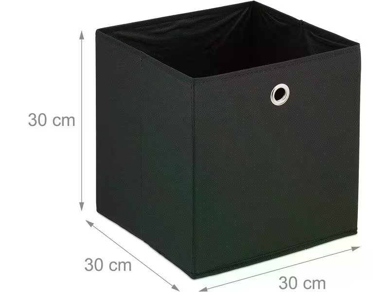relaxdays Aufbewahrungsbox 4er Set Schwarz