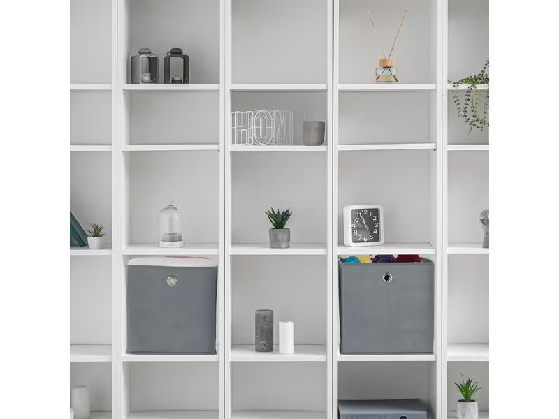 relaxdays Aufbewahrungsbox 4er Set Grau