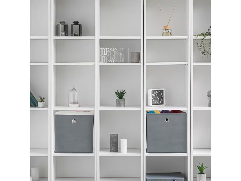 relaxdays Aufbewahrungsbox 4er Set Grau