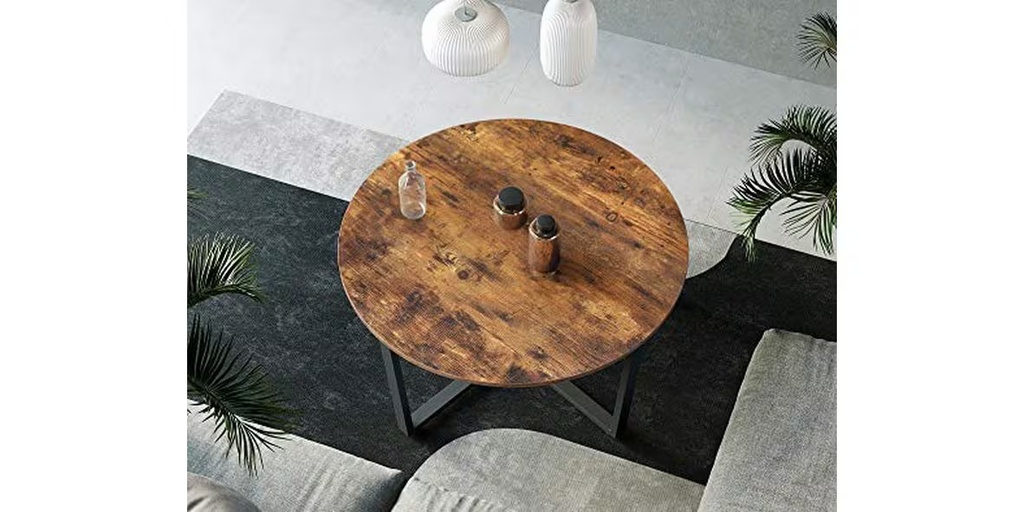 VASAGLE Couchtisch 88 x 47 cm, Braun/Schwarz