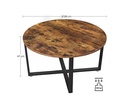 VASAGLE Couchtisch 88 x 47 cm, Braun/Schwarz