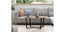 VASAGLE Couchtisch 88 x 47 cm, Braun/Schwarz