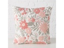Boltze Kissen Lomna 45 x 45 cm, Crème/Dunkelrosa/Grün