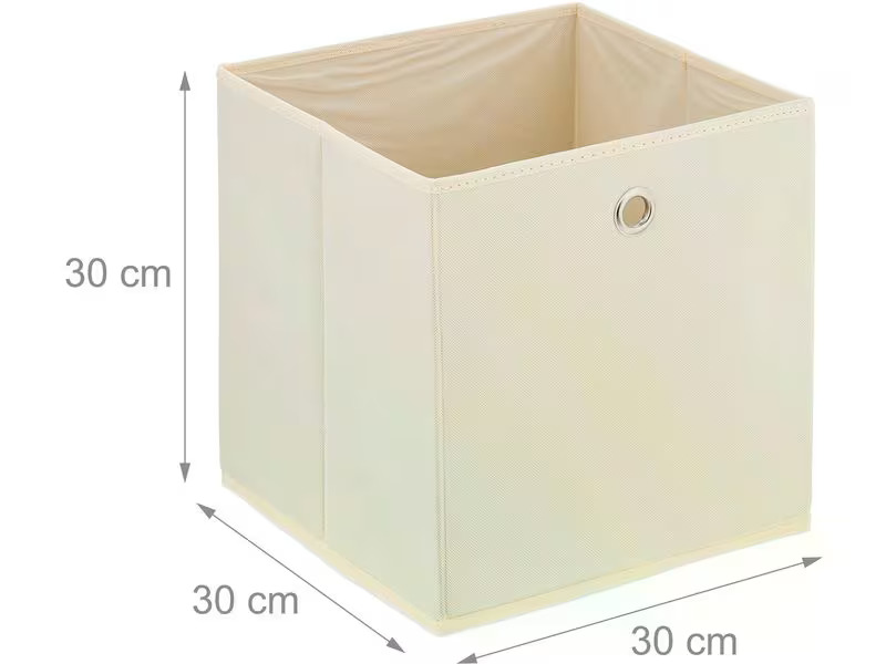 relaxdays Aufbewahrungsbox 4er Set Creme