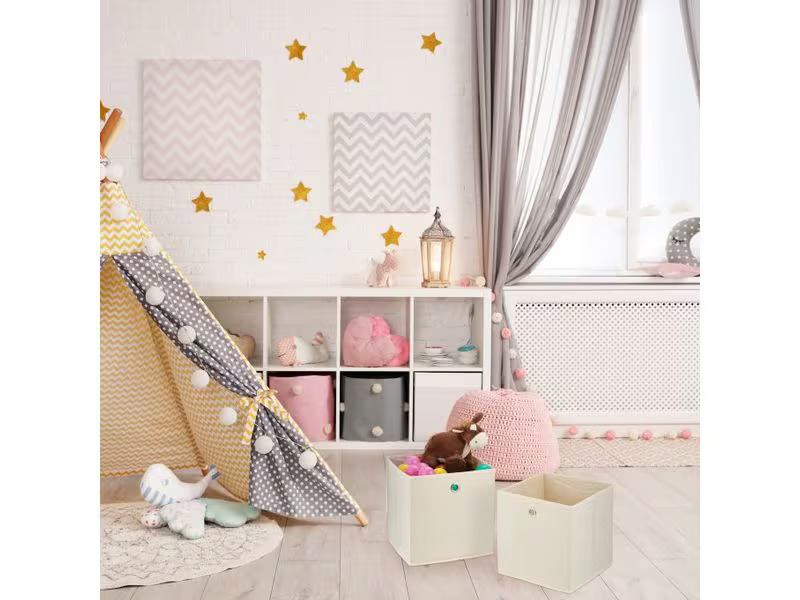 relaxdays Aufbewahrungsbox 4er Set Creme
