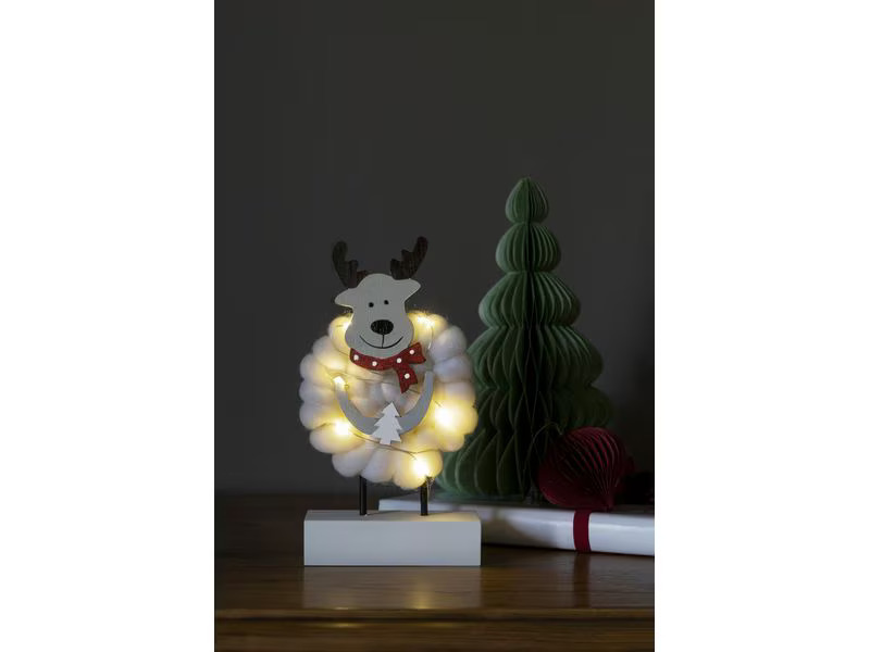 Konstsmide LED-Figur Elch, Holz &amp; Baumwolle, 6 LED