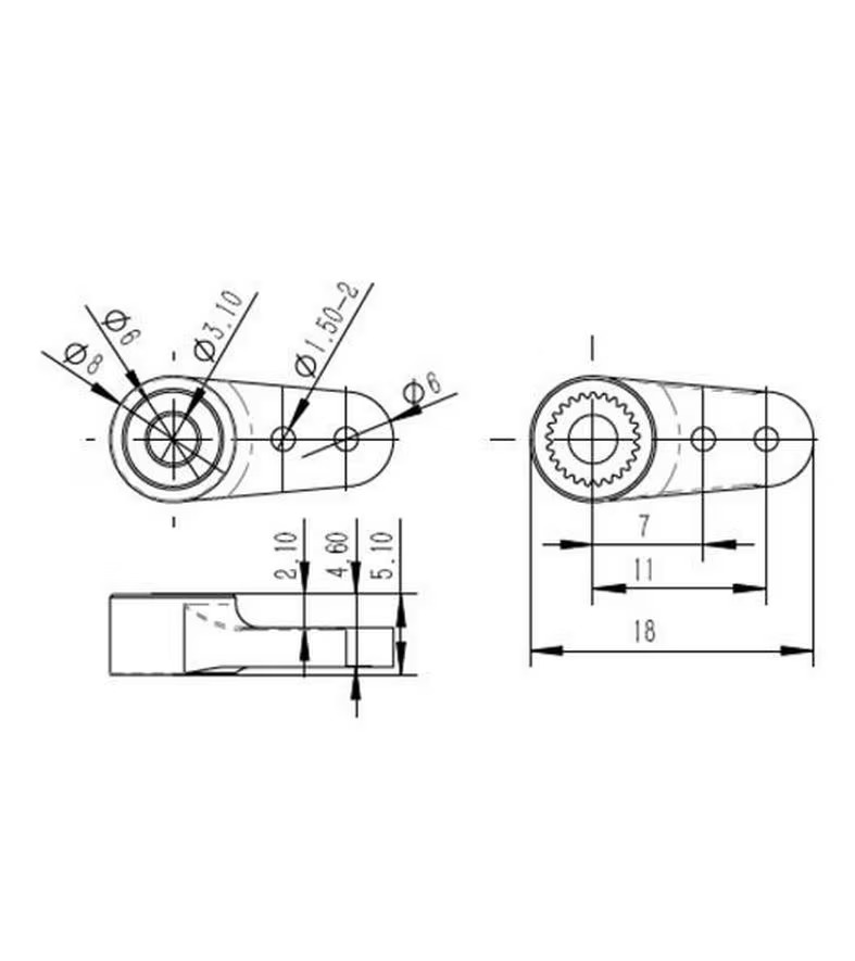 KST Servoarm Aluminium 25T-6, 18 mm 1 Stück
