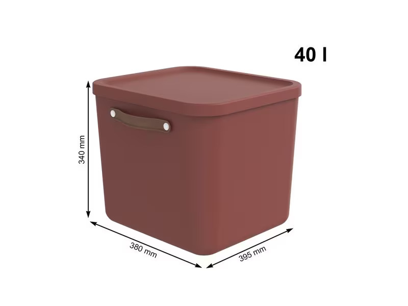 Rotho Aufbewahrungsbox Maloja 40 l, Iron rot