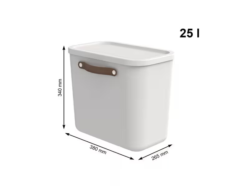 Rotho Aufbewahrungsbox Maloja 25 l, Mistletoe weiss