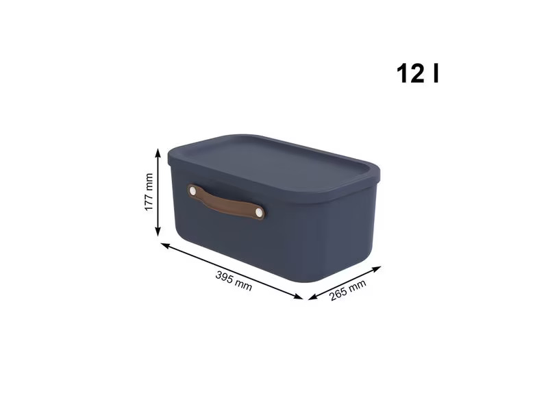 Rotho Aufbewahrungsbox Maloja 12 l, Midnight Blau