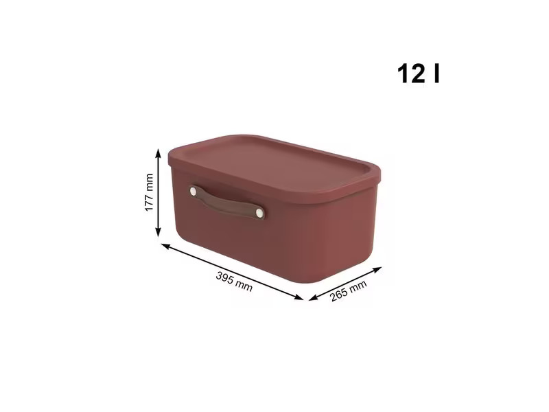 Rotho Aufbewahrungsbox Maloja 12 l, Iron Rot