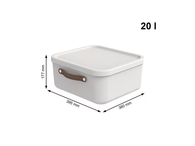 Rotho Aufbewahrungsbox Maloja 20 l, Mistletoe Weiss