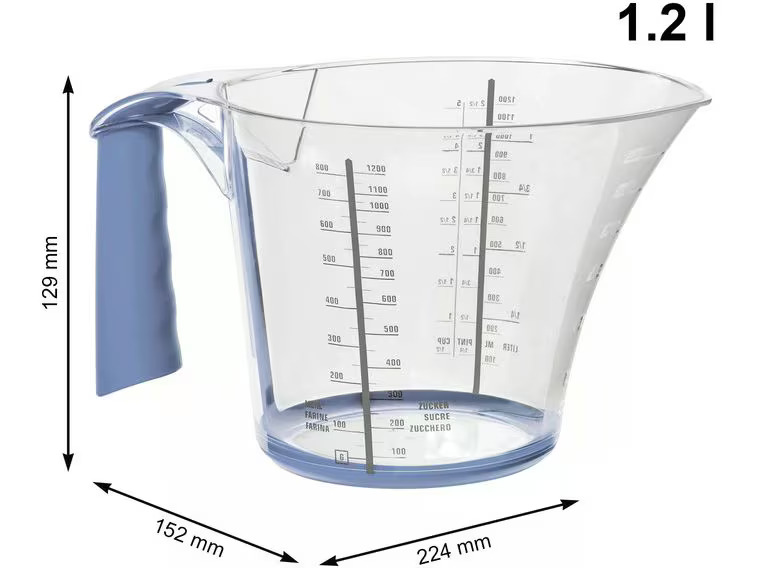 Rotho Messbecher Loft 12 dl, Blau/Transparent