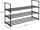 Songmics Schuhregal mit 3 Ablagen 92 x 30.5 x 55 cm, Schwarz