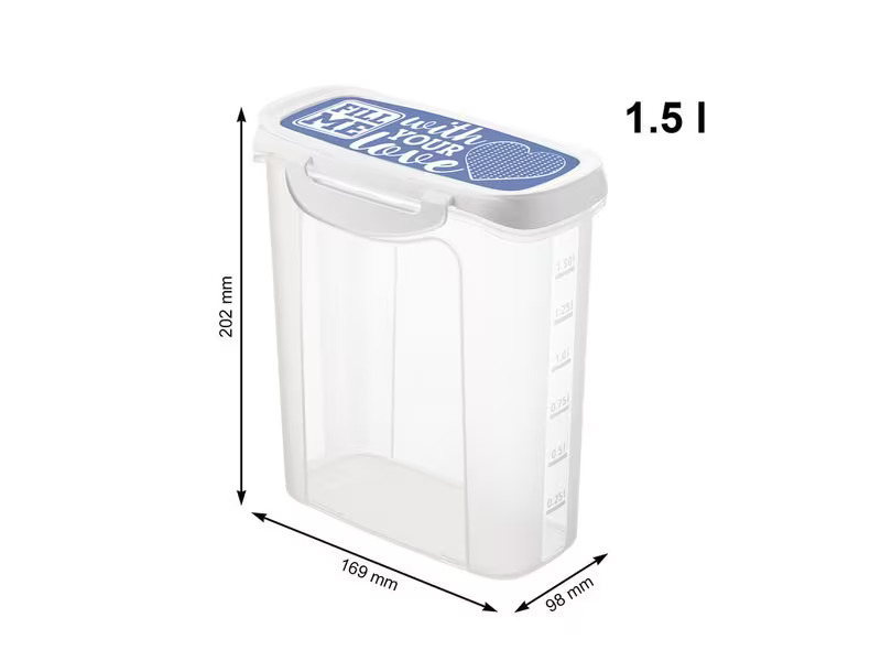 Rotho Vorratsdose Click &amp; Lock 1.5 l, Blau/Transparent