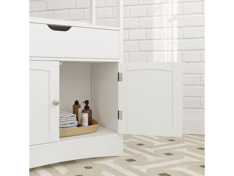 VASAGLE Badezimmerregal 60 x 32.5 x 122 cm, Weiss