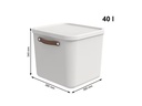Rotho Aufbewahrungsbox Maloja 40 l, Mistletoe Weiss