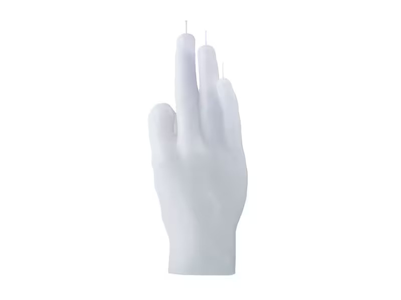 Mandatus Kerze Candle Hand OK, Weiss