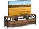 VASAGLE TV-Möbel mit 3 Schubladen 147 x 40 x 50 cm, Braun/Schwarz