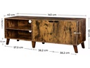 VASAGLE TV-Möbel mit 2 Ablagen 140 x 40 x 50 cm, Braun