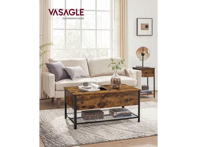 VASAGLE Couchtisch mit klappbarer Platte 100 x 55 x 47 cm