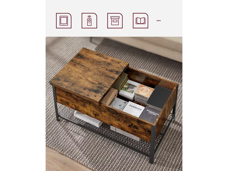 VASAGLE Couchtisch mit klappbarer Platte 100 x 55 x 47 cm