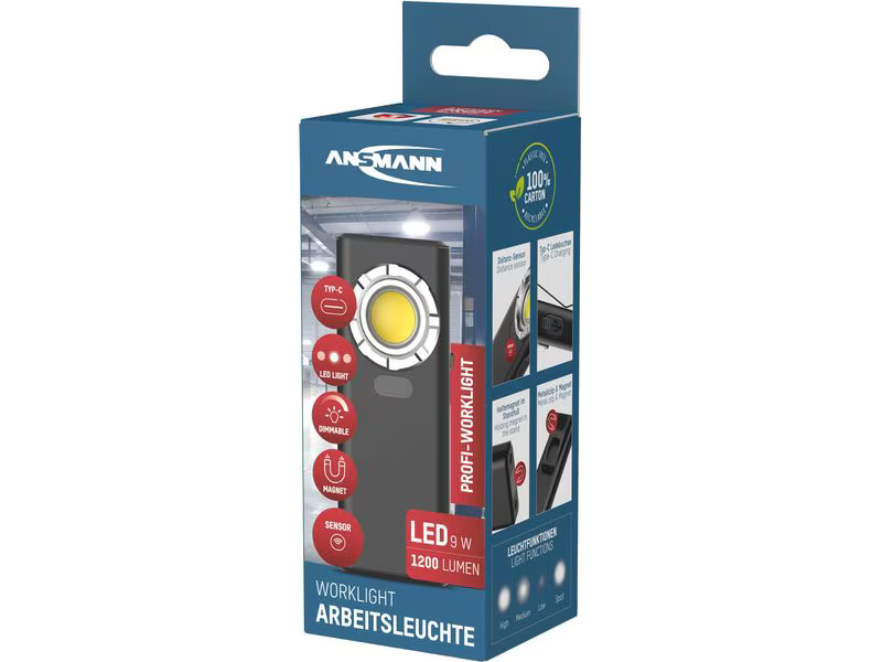 Ansmann Taschenlampe Werktstatt Leuchte WL1200R-DS, 1200 lm