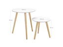 Songmics Beistelltisch 2er Set Weiss/Nature