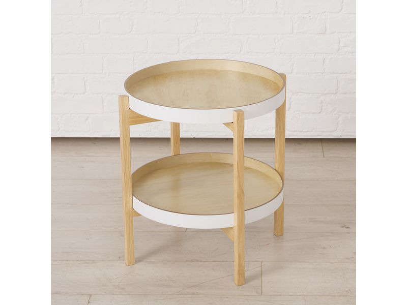 Boltze Beistelltisch Dragan 50 x 51 cm, Beige/Weiss