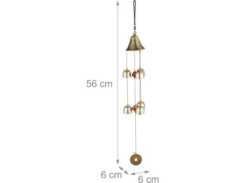 relaxdays Windspiel Feng Shui Glocken 56 cm