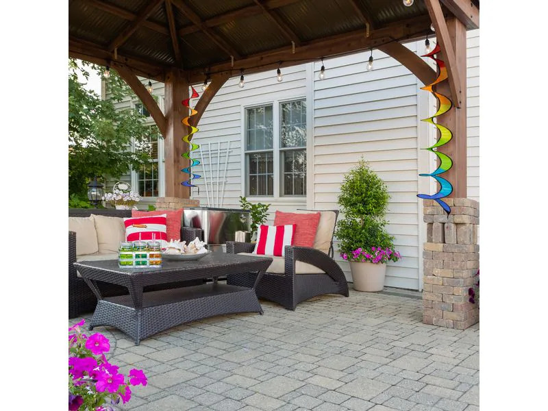 relaxdays Windrad Regenbogen 2er Set 130 cm