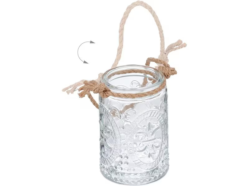 relaxdays Windlicht Summer Vintage 10.5 cm, Glas