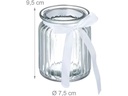 relaxdays Windlicht 9.5 cm, Glas, 12 Stück