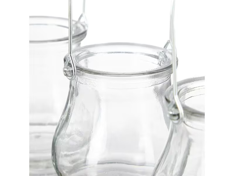 relaxdays Windlicht 10 cm, Glas, 12 Stück