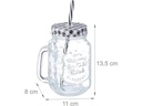 relaxdays Trinkglas Summer 500 ml, 8 Stück, Schwarz/Transparent/Weiss