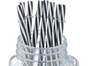 relaxdays Trinkglas Summer 500 ml, 8 Stück, Schwarz/Transparent/Weiss