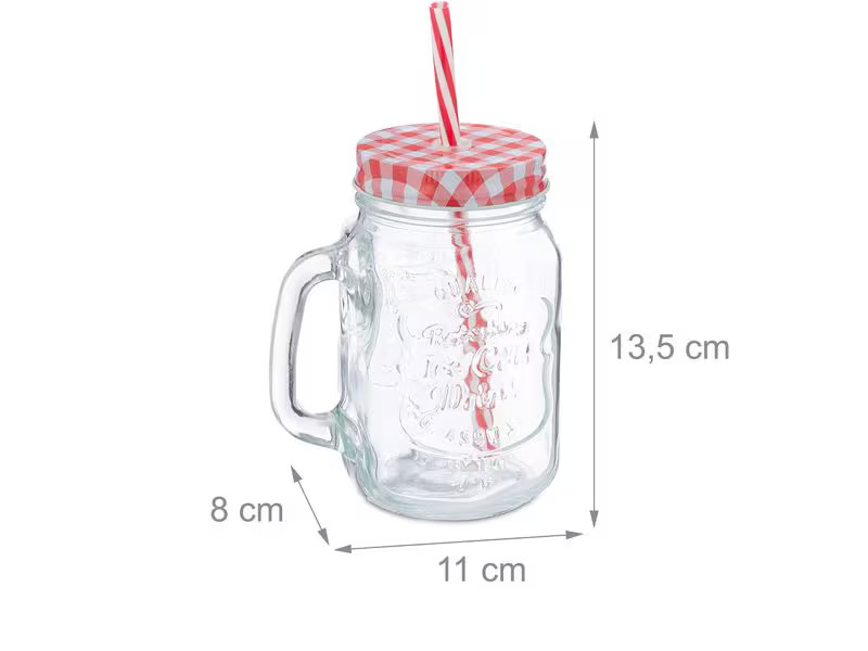 relaxdays Trinkglas Summer 500 ml, 12 Stück, Mehrfarbig