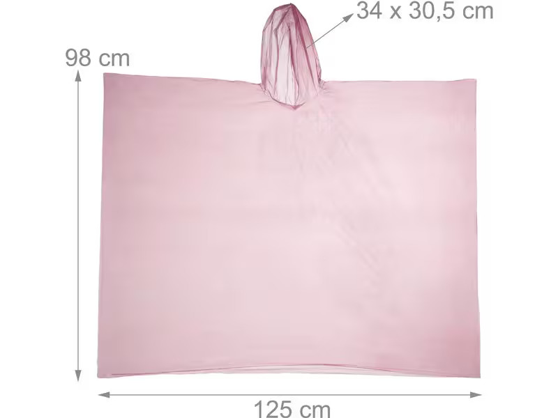 relaxdays Regenponcho 20 Stück, Rot
