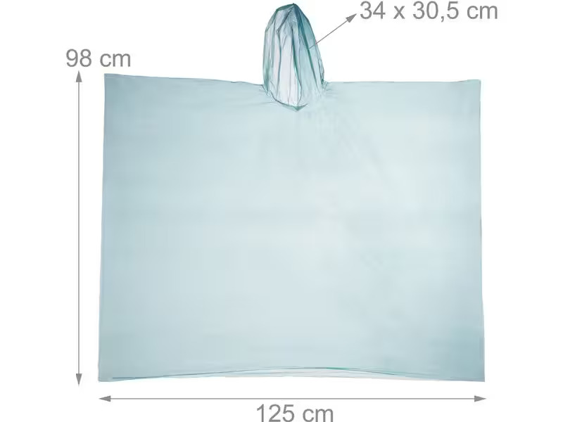 relaxdays Regenponcho 20 Stück, Grün