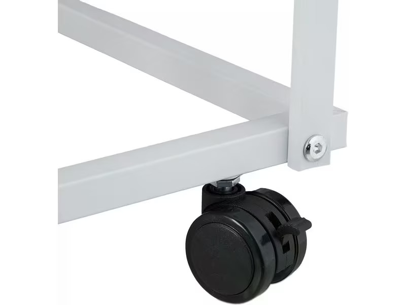 relaxdays Pflanzenständer mit Rollen 60.5 cm, Weiss