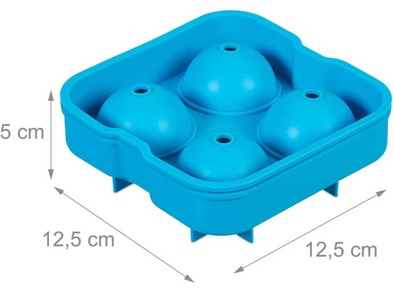 relaxdays Eiswürfelform Kugel 2 Stück, Blau