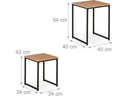 relaxdays Couchtisch 2er Set Hellbraun/Schwarz