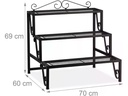 relaxdays Blumentreppe 69 cm, Schwarz